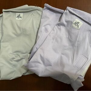 Ollie Swaddle Set in Light Gray and Lavender